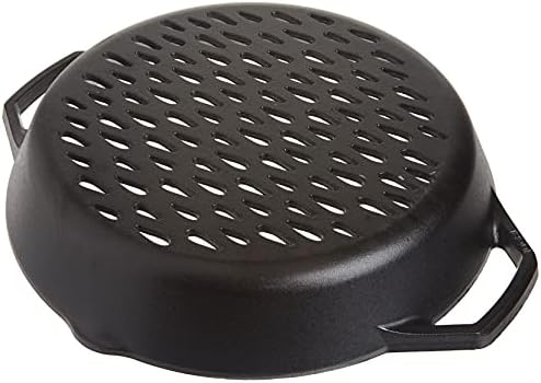 Lodge Pre-Seasoned Cast Iron Round Grilling Basket, 12 Inches - Image 5