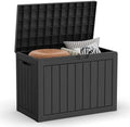 44 Gallon Outdoor Deck Box, Lockable Waterproof Outdoor Storage Boxes For Garden Tools,Indoor Cushions,Accessories Outside Storage Resin Weatherproof Container(Black) by MAIUSCOLI