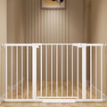 29-54 inches Extra Wide Metal Baby Gate for Stairs/Doorways, 30 inches Tall Pressure Mounted Pet Gates, Auto-Close Child Safety Gate, No Drilling Easy Walk-Through Dog Gate Indoor, White by Unknown