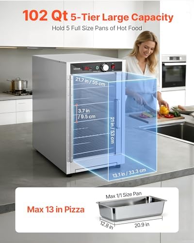 VEVOR Commercial Electric Food Warmer 5 Tier Transparent Single-Door - Image 2