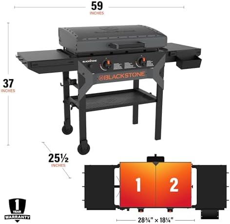 Blackstone 2311 Iron Forged 28” Omnivore Griddle with X-Braced Hood, Powder Coated Steel, Black - Image 3