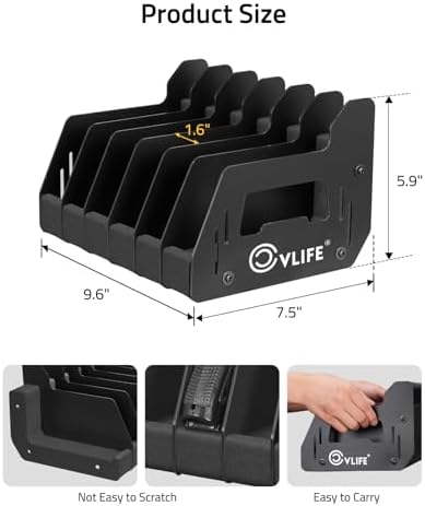CVLIFE Pistol Rack for Gun Safe Handgun Rack Pistol Holder 6 Slots - Image 4
