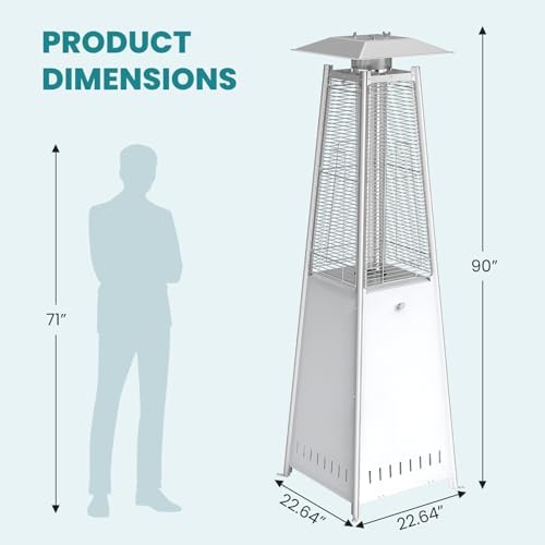 OLIXIS 42000 BTU Pyramid Patio Heater, LED Outdoor Heater - Image 6