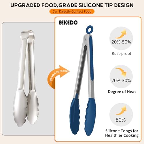 Silicone Tongs for Cooking Non-Stick Pans Grilling Air Fryer Salad - Image 4