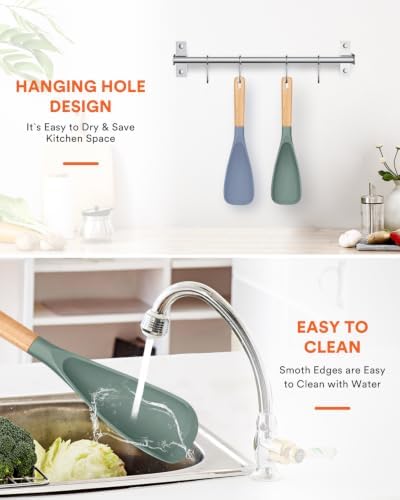 Badiano Silicone Cooking Spoon for Nonstick Cookwares, Multi-function,11.4" - Image 7