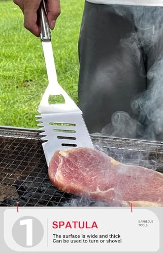 BBQ Grill Tool Set BBQ Accessories, Stainless Steel Grill Tools Grilling Accessories Grill Set Barbecue Grill Accessories for Outdoor Grill, Grill Utensils Grilling Tools Grilling Gifts for Men (4) - Image 2