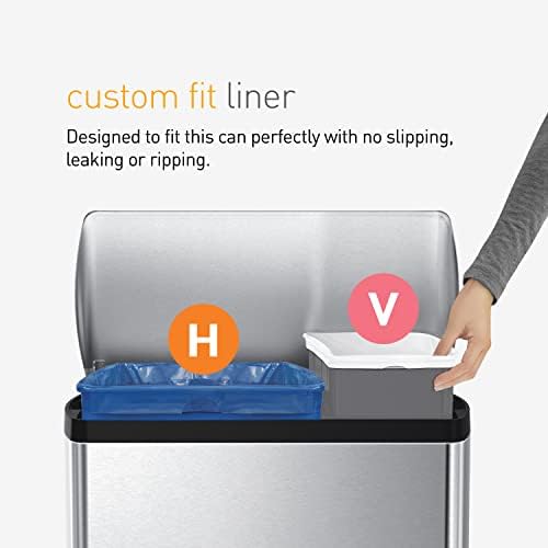 simplehuman Code V 60 Count Custom Fit Liners, Drawstring Kitchen Trash Bags, One-by-One Mess-Free Dispense, Extra Thick & Double Seamed, 50% PCR Plastic, 16-18 Liter / 4.2-4.8 Gallon, Blue - Image 3