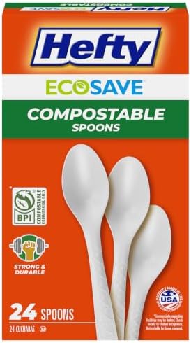 Hefty ECOSAVE Compostable Spoons, 24 Count (Pack of 8) by Hefty