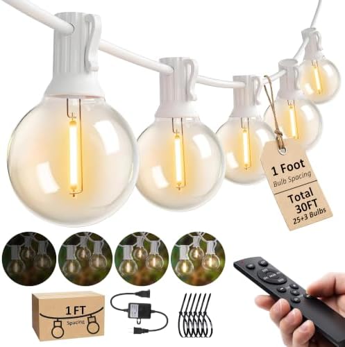 Outdoor-String-Lights with Remote 30FT Waterproof lights for Outside Patio by Lifeisgood