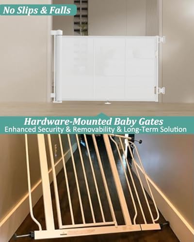 Miumoon 71 inch Reinforced Retractable Baby Gates 34 inch Tall - Image 3