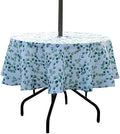 SUQ I OME Outdoor Tablecloth, with Umbrella Hole and Zipper Fence Leaf, 60'' Round by SUQIOME