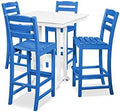POLYWOOD® La Casa Café Bar Set, Pacific Blue/White by POLYWOOD