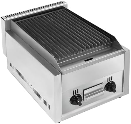 21" Commercial Gas Grill, 2 Burner Gas Propane Flattop BBQ Stove, Countertop Gas Griddle, Outdoor Cooking Stainless Steel Griddle Adjustable Temperature Barbecue for Garden Patio by HinLIaDa