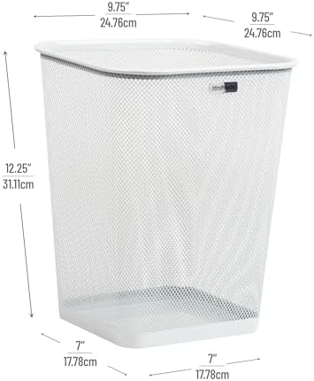 Mind Reader Mesh Trash Can, White, 5 Gallon, Set of 2 - Image 3