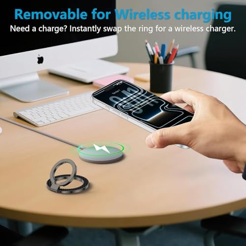 MagSafe Phone Ring Holder, 360° Rotation Magnetic Phone Grip Kickstand - Image 4