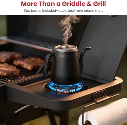 LAUDLIFE 5-Burner Propane Grill Griddle Combo with Side Burner - Image 6