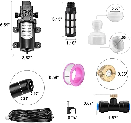 Outdoor Misting Cooling System with Pump Kit, 65.6FT(20M) Misting Line - Image 7
