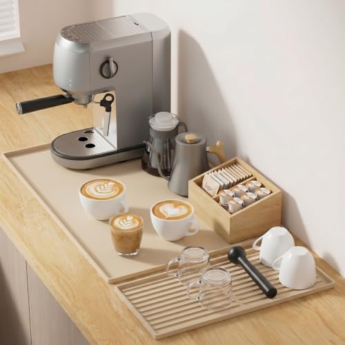 Golener Coffee Bar Mat Set, Silicone Coffee Mat with Raised Edges,31.5"x16" by Golener