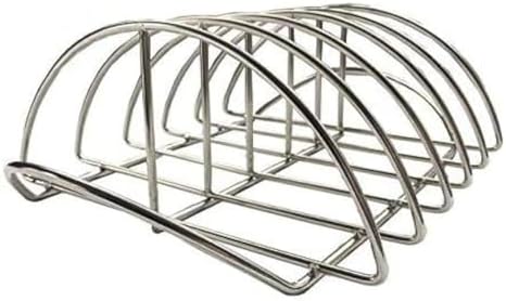 BBQ Rib Rack For Smoker Stainless Steel Rack For Large Big Green Egg and Kamado Joe Smoker Joe and 18" or Larger Grills Roast grill For Charcoal Grill Smoker by Dracarys