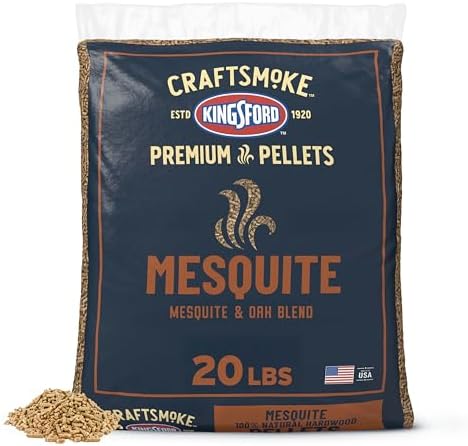 Kingsford Craftsmoke Premium Grilling Wood Pellets, Mesquite BBQ Pellets for Grilling, 100% Natural Hardwood, 20 pounds by Kingsford