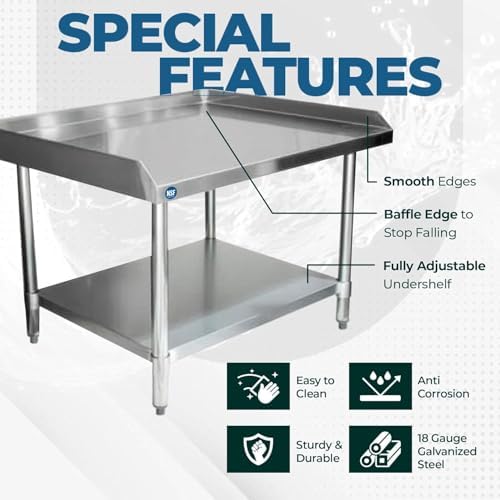 30" x 12" Equipment Stand with Undershelf and Casters, NSF - Image 6
