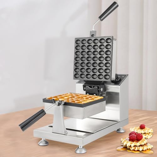 Commercial Bubble Waffle Maker, 1200W Electric Waffle Machine, Stainless Steel Egg Puff Waffle Iron Baker with Non-Stick Coating, 180° Rotating, 122-572℉ Temperature Adjustable, 42 Egg Cones - Image 4