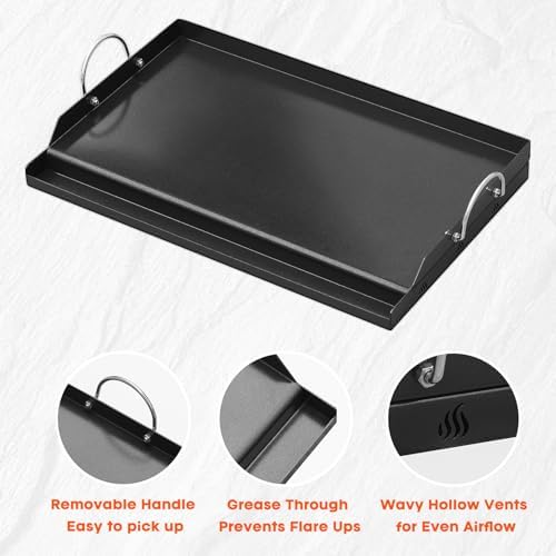 onlyfire 25" x 16" Ceramic Coated Non-Stick Flat Top Griddle Insert - Image 3