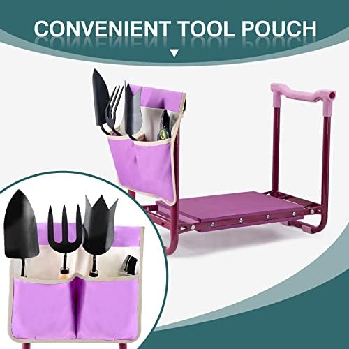 Foldable Garden Kneeler and Seat – 2-in-1 Gardening Stool with a Tool Storage Pouch, Lightweight and Portable for Elderly, Outdoor, Lawn Care - Image 6