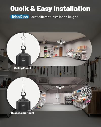 2 Pack Motion Sensor Garage Light Plug in, 8000LM 6500K Shop Lights - Image 5