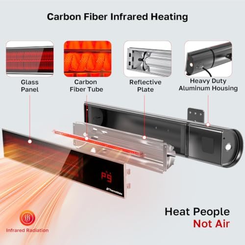 ThermoMate Electric Infrared Patio Heater 1500W Low Glare - Image 6