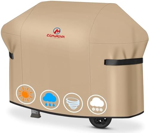 Comnova Grill Cover 60 Inch - 600D BBQ Cover for Outdoor Grill Waterproof and Heavy Duty, 60 Inch Barbecue Gas Grill Covers for Weber, Char-Broil, Nexgrill, Dyna-glo, Monument, Brinkmann and More by MCOMNOVAOUTDOORS