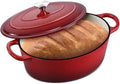 Leonyo 7-Quart Enameled Cast Iron Oval Dutch Oven Pot with Lid, Red by Leonyo