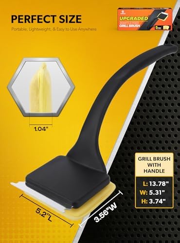 MEKER 4 PCS Grill Replacement Head, Yellow (NO Grill Brush) - Image 4