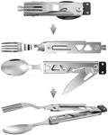 5-in-1 Camping Utensils Set with Pouch Folding Fork Spoon Knife by Joycube