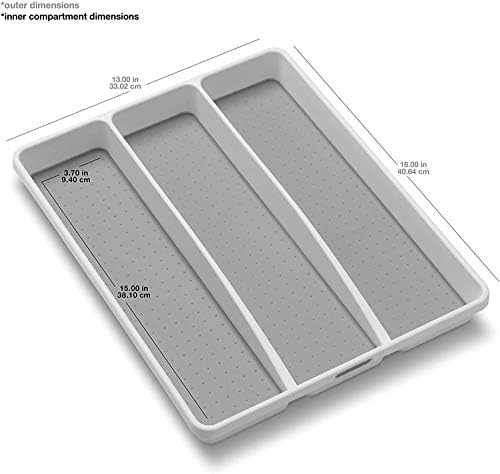 madesmart Classic 3 Compartment Utensil Tray, White - Image 5