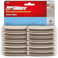Super Sliders 2.87" x 0.87" Self-Stick Rectangle Furniture Sliders for Carpet and Outdoor Surfaces, Adhesive Indoor/Outdoor Furniture Moving Pads for Chairs and Tables, Set of 12, Beige by SUPERSLIDERS