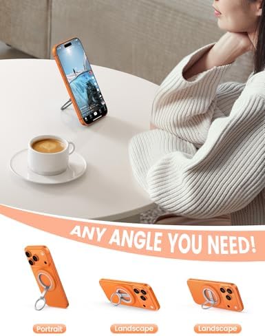 Lamicall for MagSafe Magnetic Phone Ring Grip, Super Magnet Orange Ring - Image 4