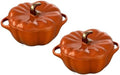 Staub Ceramic 2-pc 24-oz Petite Pumpkin Cocotte Set - Burnt Orange by Unknown