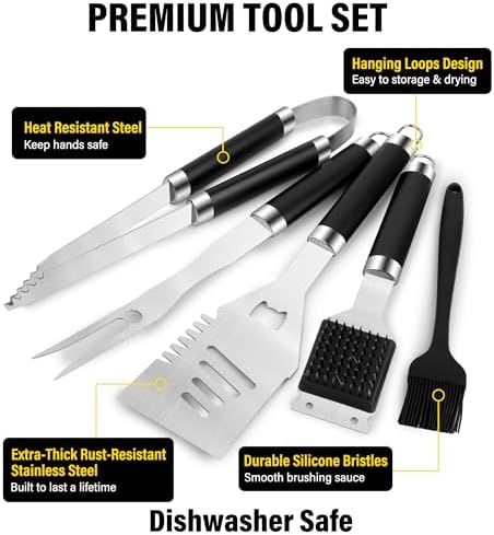 Grill Set, Grill Tools for Outdoor Grill Utensils Set BBQ Accessories - Image 2