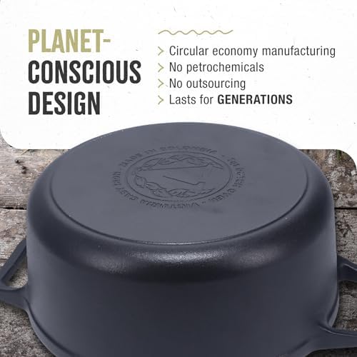 Victoria 7-Quart Cast Iron Dutch Oven with Lid and Dual Loop Handles, Seasoned with Flaxseed Oil, Made in Colombia - Image 5