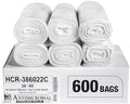 Aluf Plastics 60 Gallon 22 Micron (eq) Clear Trash Bags, 38" x 60" 600 Bags by AlufPlastics