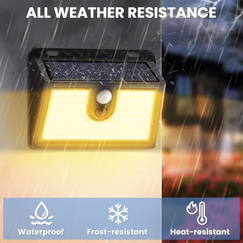 [6 Packs] Solar Motion Sensor Outdoor Lights, Super Bright Solar Lights Outdoor Waterproof, 3 Lighting Modes Security Wall Light for Outside Walking Dog Fence Backyard Deck Garden Door Step Garage - Image 6
