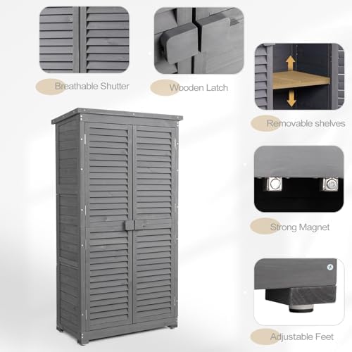 Outvita Outdoor Storage Cabinet, 63in, Grey - Image 3