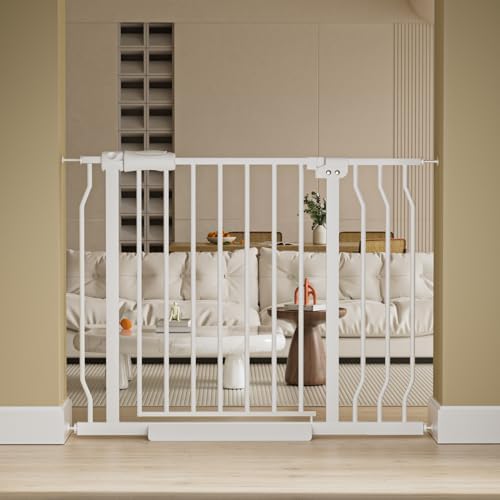 34 to 38.5 Inch Wide Baby Gate for Stairs Doorways by HOOOEN