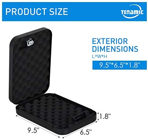Tenamic Pistol Safe, Portable Travel Gun Safe, Solid Steel Handgun Lock Box for Home, Gun Safes for Car, Black - Image 2