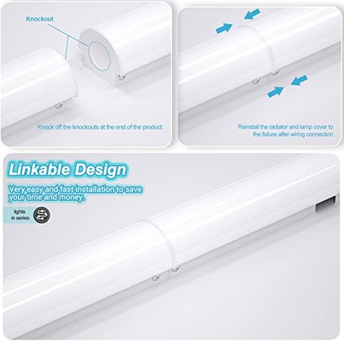 ANTLUX 8FT LED Shop Lights 110W Strip Lights [6-lamp T8 Fluorescent Equiv.], 12000LM, 5000K, Compact Commercial 8 Foot Light Fixtures for Warehouse, Garage, Energy Saving up to 4000W/5 Years, 6 Pack - Image 5