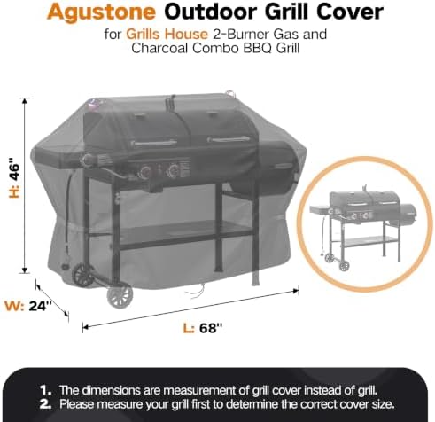68" Grill Cover for ZH3005Y 2-Burner Gas and Charcoal Combo Grill - Image 2