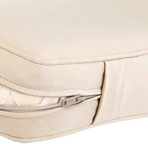 Classic Accessories Montlake Water-Resistant 19 x 20 x 4 Inch Outdoor Back Cushion Slip Cover, Patio Furniture Cushion Cover, Antique Beige, Patio Furniture Cushion Covers - Image 2