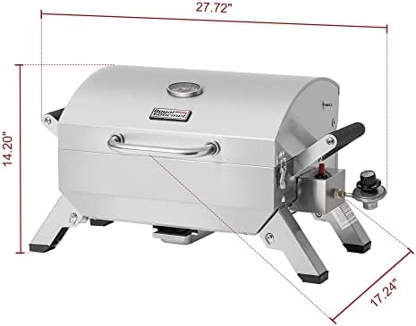 GT2001 Stainless Steel Portable Grill Silver - Image 2
