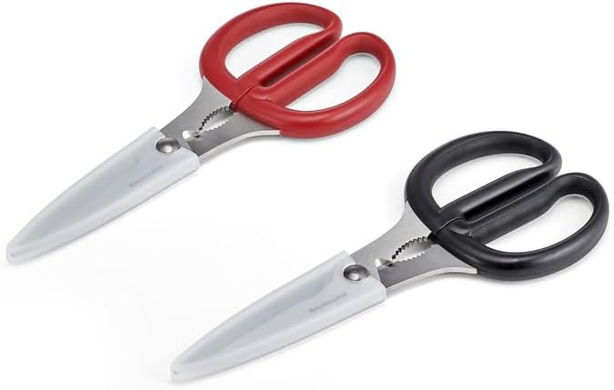 KitchenAid 2-Piece Multipurpose Shear Set – Versatile Scissors with Nutcracker, Bottle Opener, Ergonomic Handles with Protective Blade Covers - Image 7